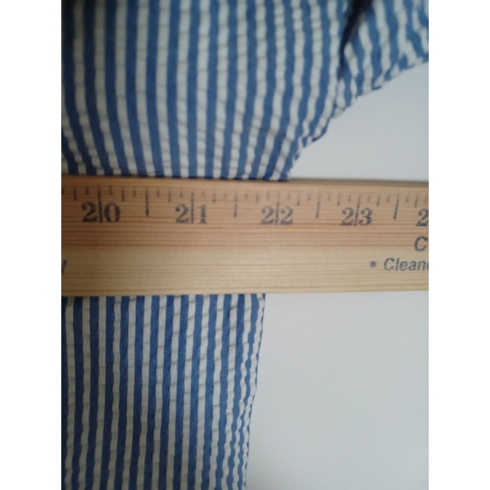 Ann Mashburn Medium Collared Popover Top Seersucker Nautical Preppy East Coast - Picture 4 of 10